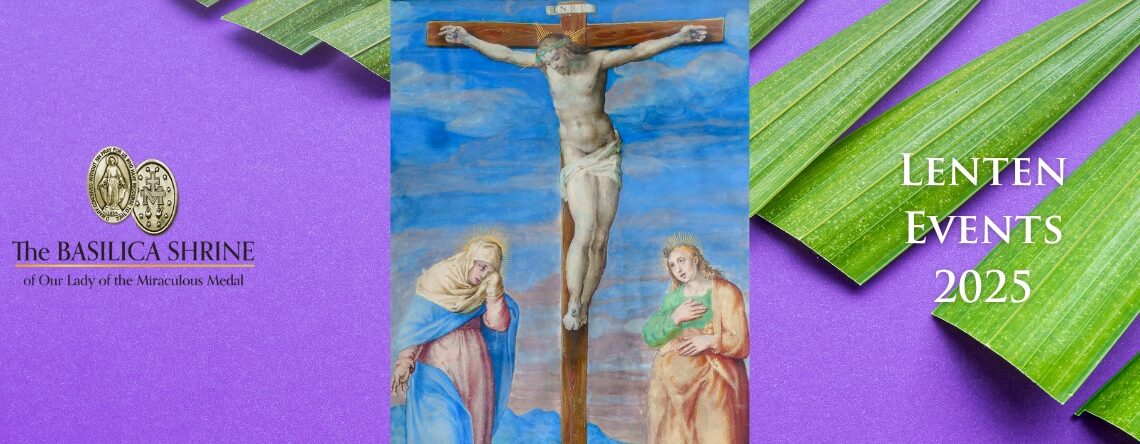 Jesus on cross with Mary and Mary Magdalene