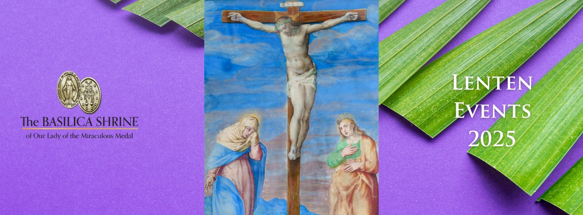 Jesus on cross with Mary and Mary Magdalene