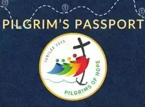 Jubilee Year 2025 logo on cover of Pilgrim's Passport