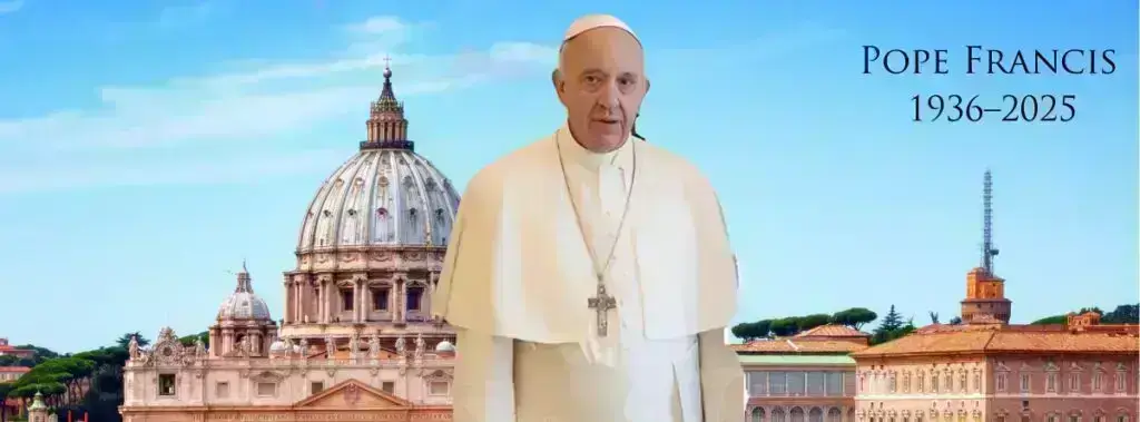 Pope Francis with Vatican in background