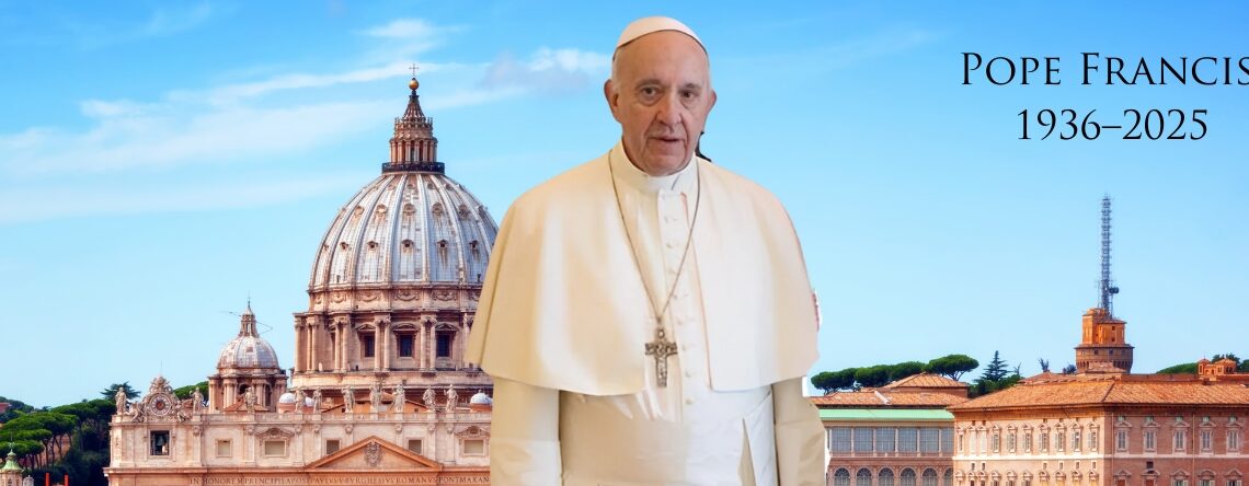 Pope Francis with Vatican in background