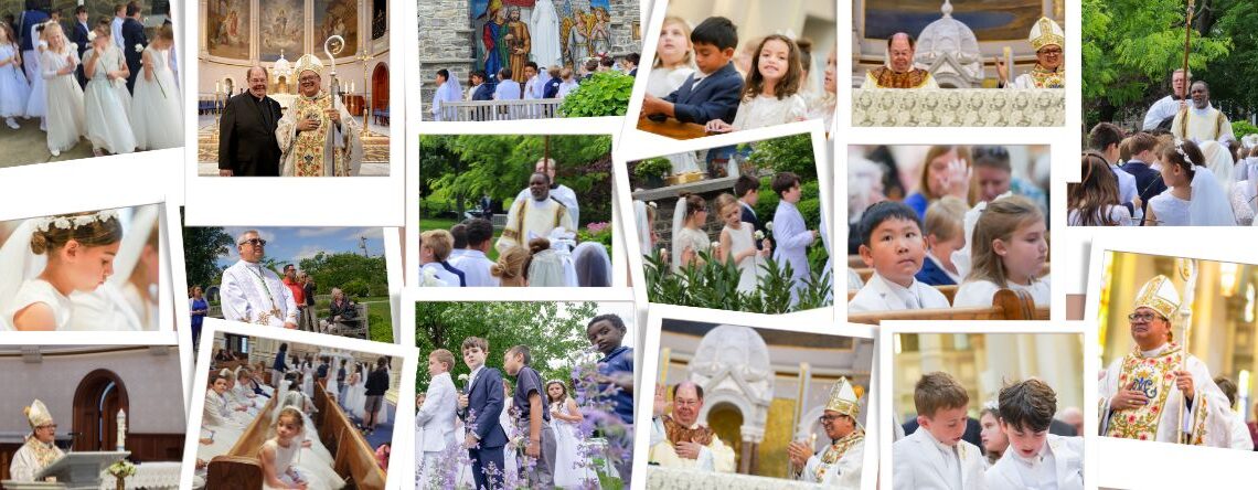 Children and adults at the May Procession and Investiture of Fr. John Kettelberger, CM, as rector of Basilica Shrine of Our Lady of the Miraculous Medal