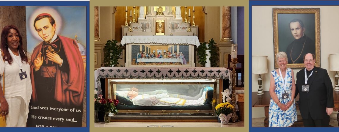 St. John Neumann Shrine, pilgrims with photos of St. John Neumann