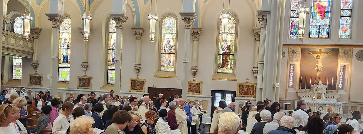 Congregation at The Basilica Shrine of Our Lady of the Miraculous Medal