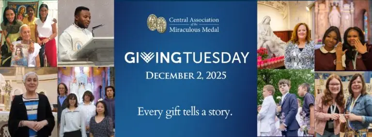 Multiple photos of people in and around the Basilica Shrine